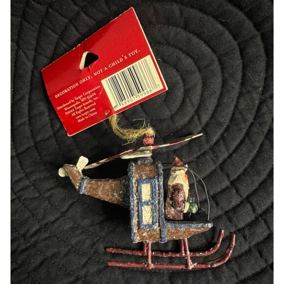 Lot of 2 Santa Helicopter & Motorcycle Christmas Ornament By Trim - Picture 3 of 15